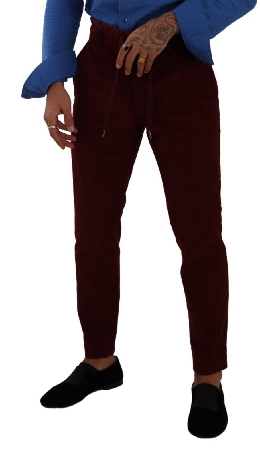 Dolce &amp; Gabbana Elegant burgundy velvet dress pants