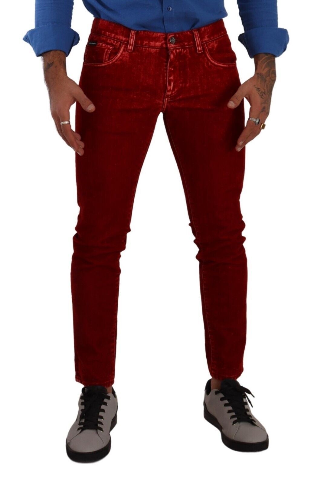 Dolce & Gabbana Hinreißend rote Slim Fit Designer Jeans