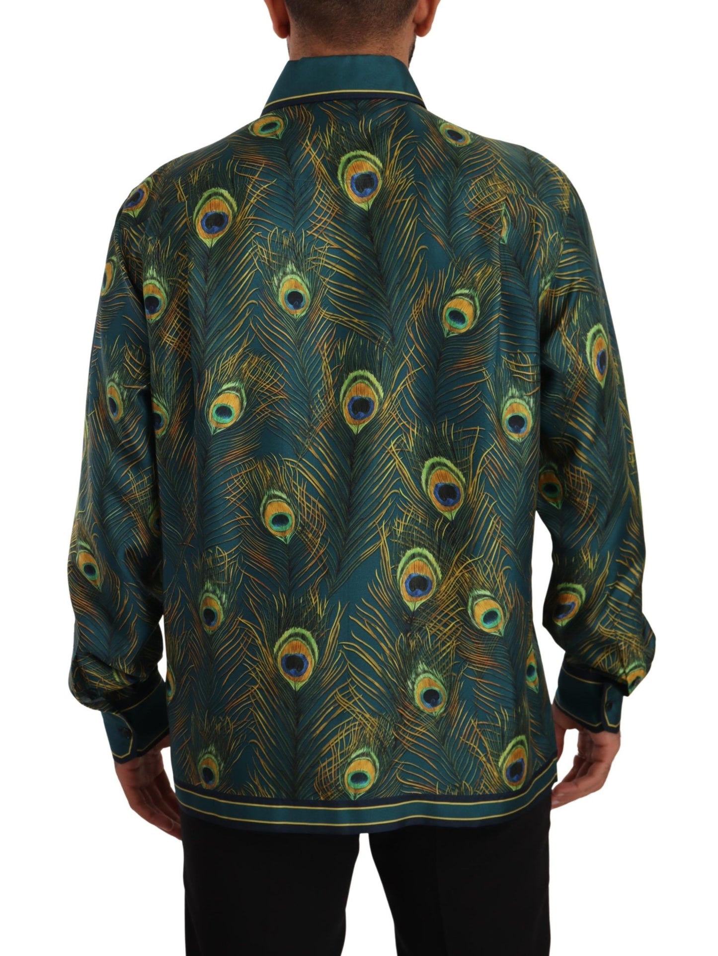 Dolce &amp; Gabbana silk shirt with peacock feather print