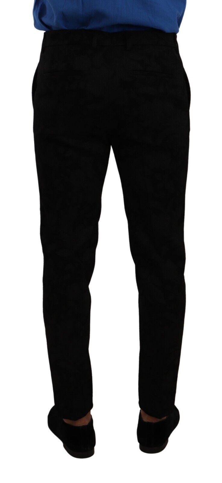 Dolce &amp; Gabbana Elegant slim fit dress pants in black brocade