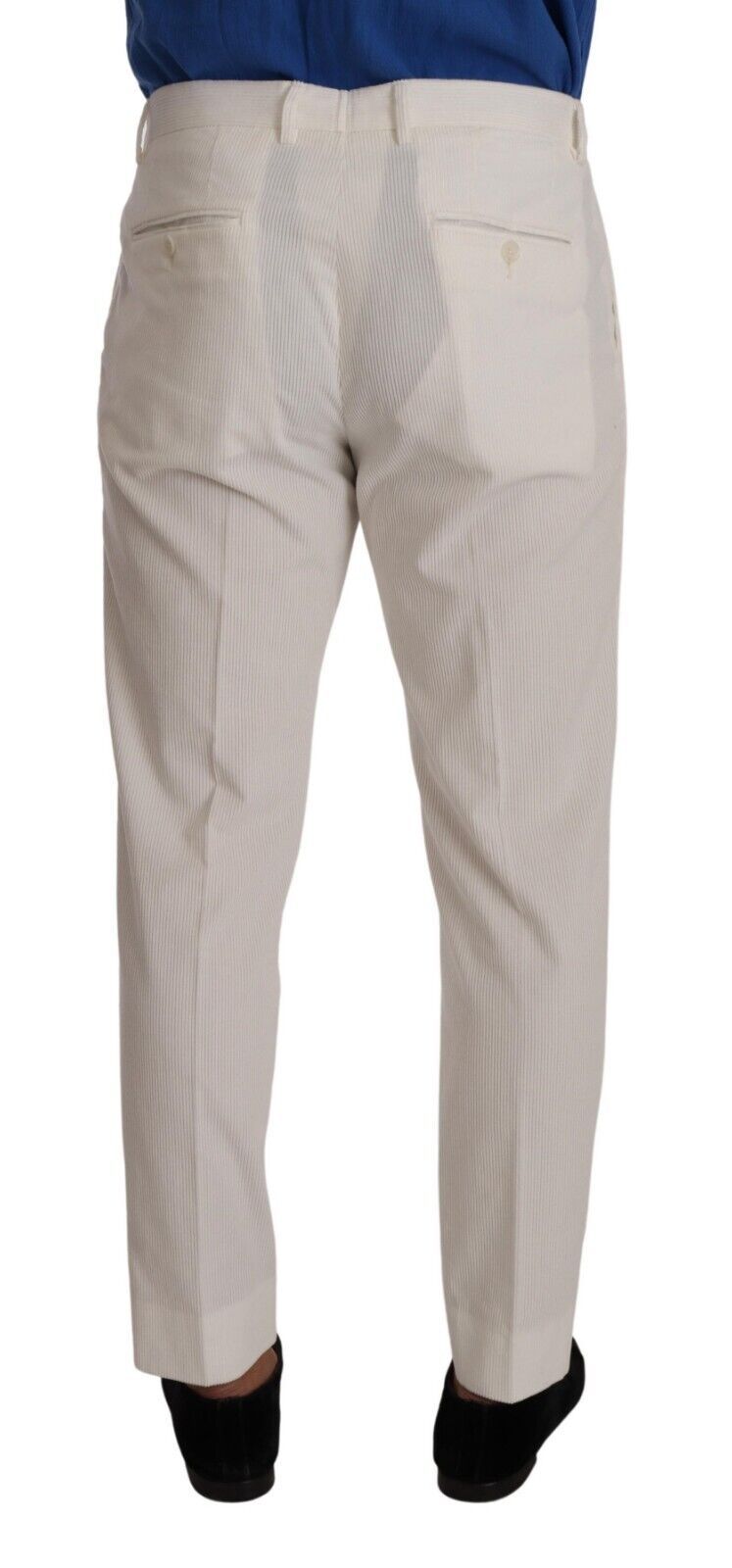 Dolce &amp; Gabbana Elegant tapered corduroy trousers in off white