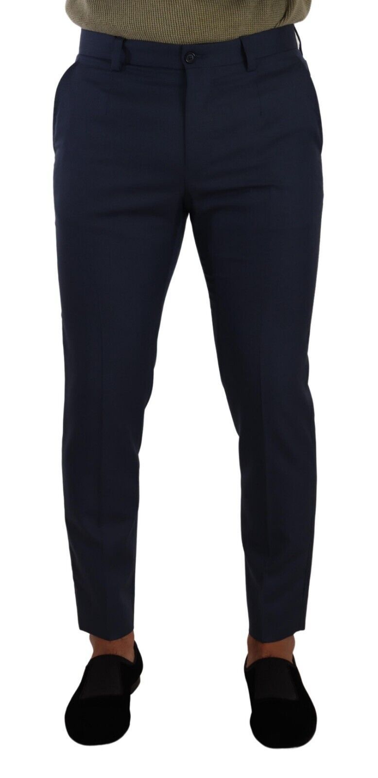 Dolce &amp; Gabbana Elegant dark blue slim-fit dress pants