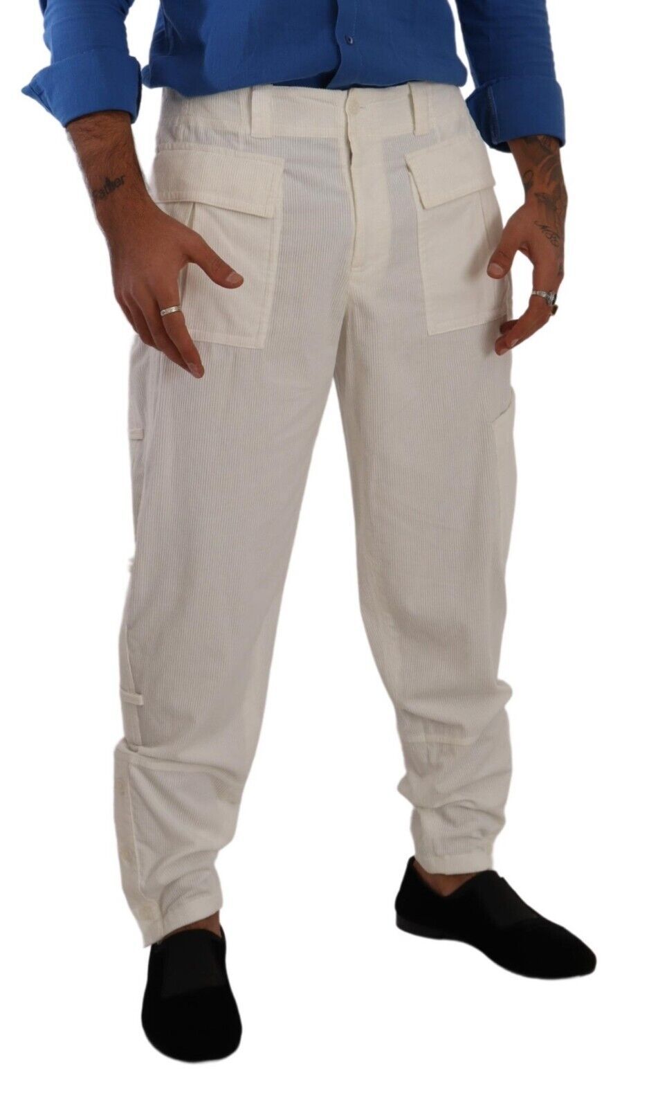 Dolce &amp; Gabbana Elegant Off White Cargo Pants - Regular Fit