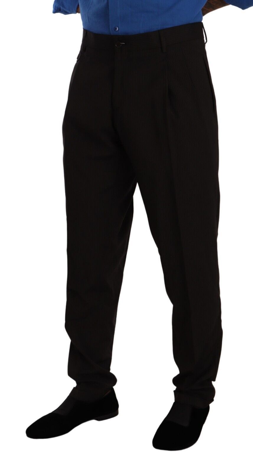 Dolce &amp; Gabbana Elegant brown striped wool trousers