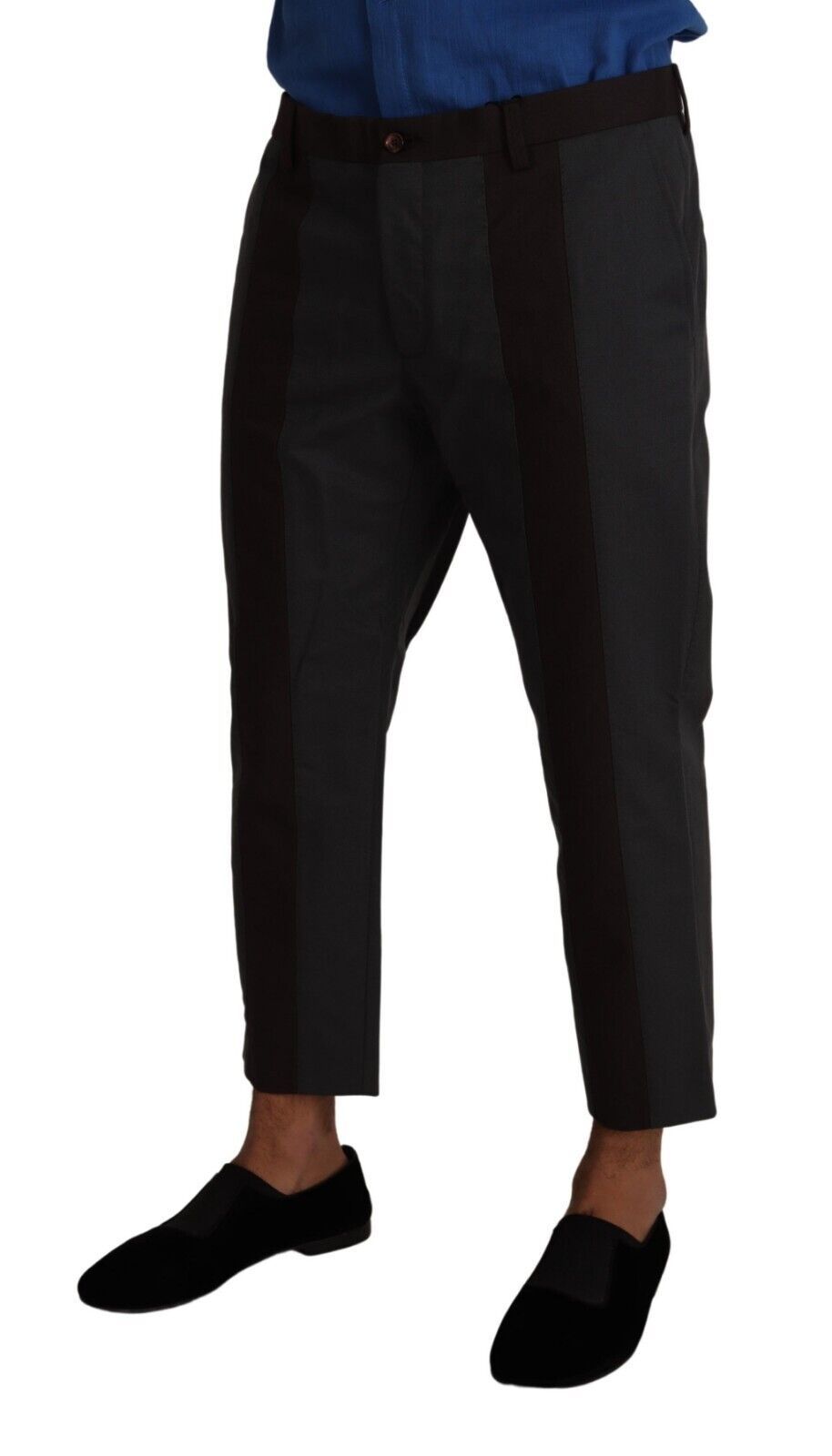 Dolce &amp; Gabbana Elegant Cropped Pants in Grey and Bordeaux Shades