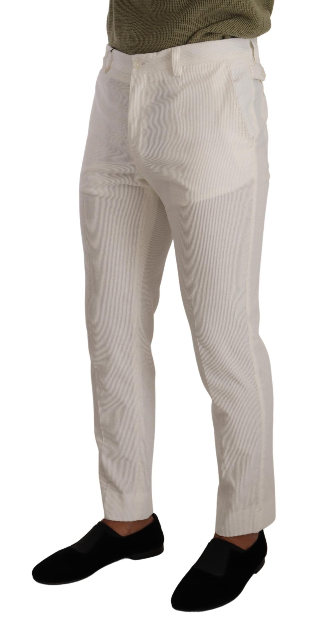 Dolce &amp; Gabbana Elegant Slim Fit Cotton Trousers