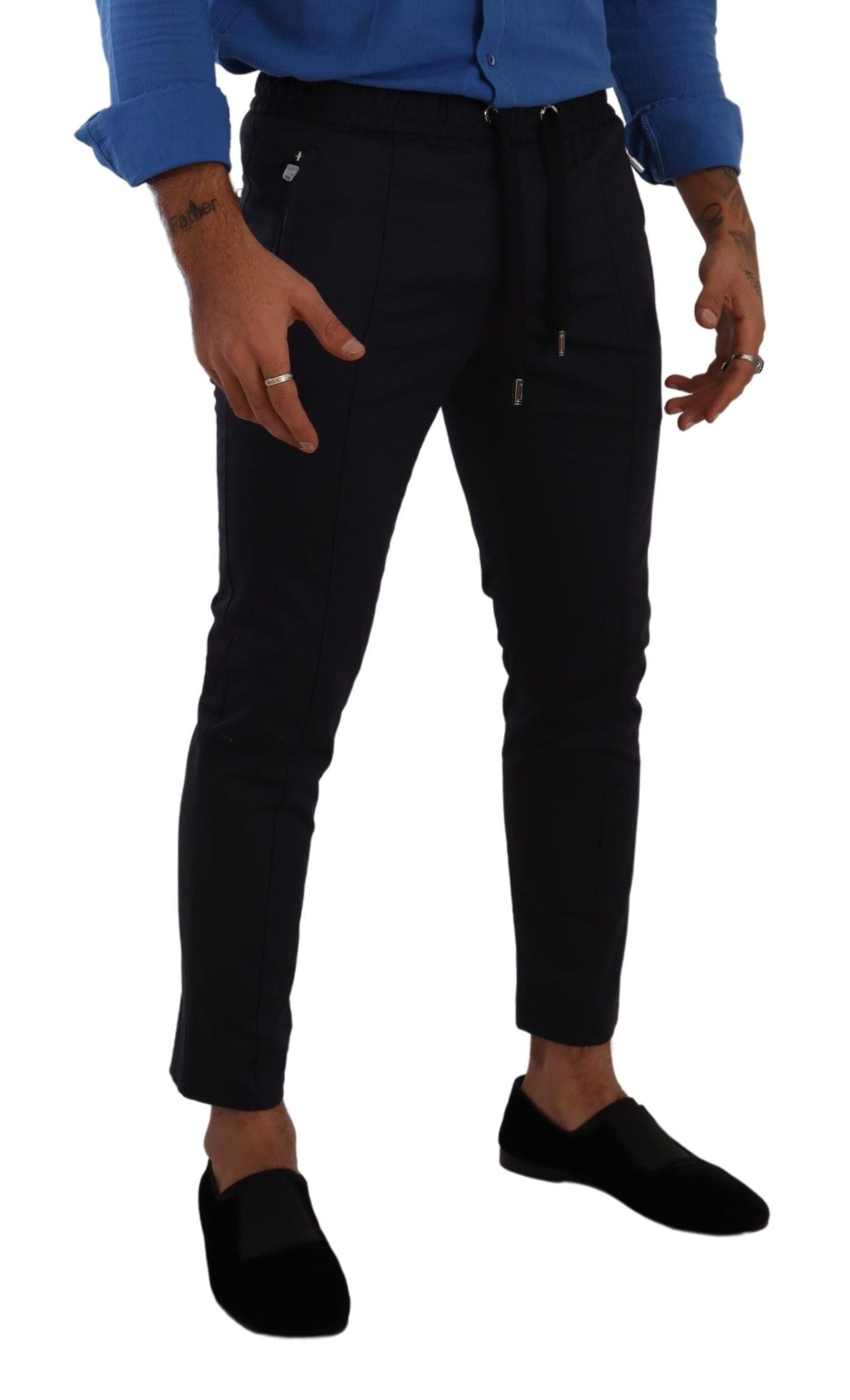 Dolce &amp; Gabbana Elegant dark blue skinny jogging pants