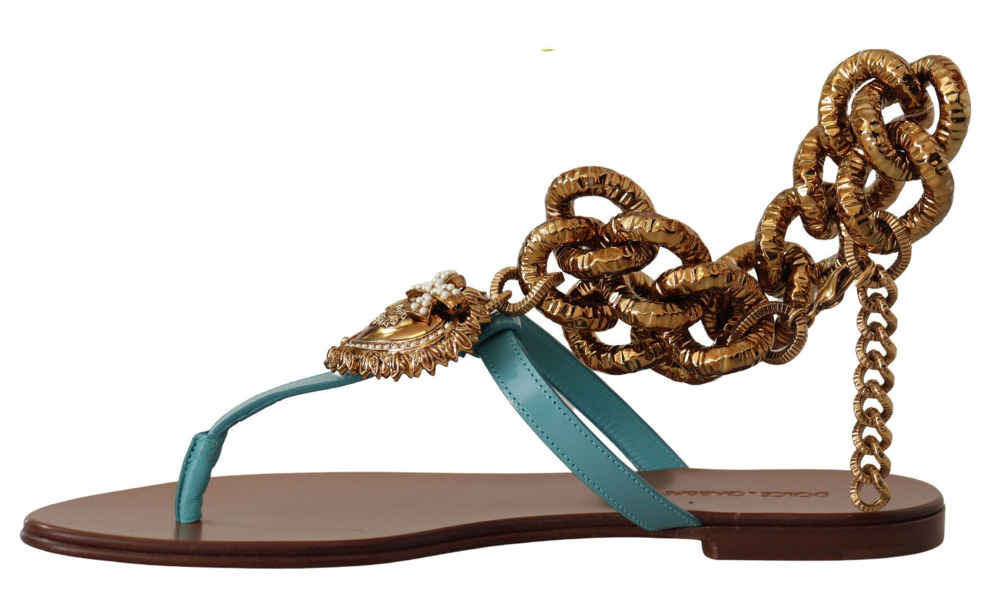 Dolce &amp; Gabbana Chic gladiator flats with heart devotional detail