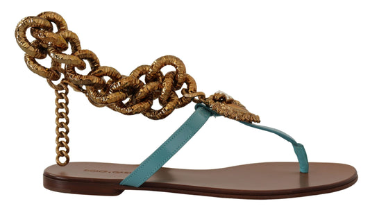 Dolce &amp; Gabbana Chic gladiator flats with heart devotional detail