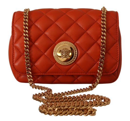 Versace Elegante Crossbody-Tasche aus rotem Nappaleder