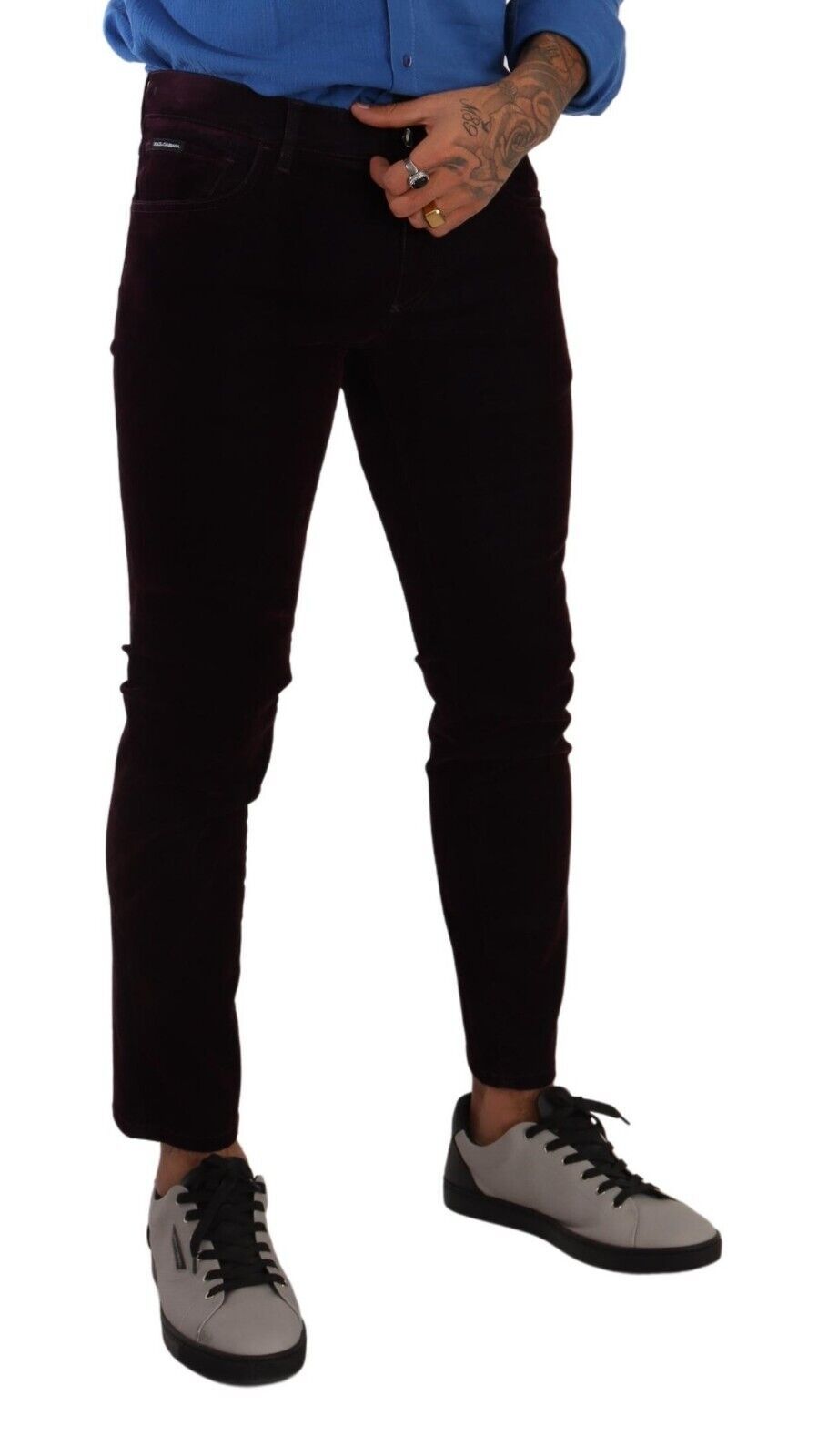 Dolce &amp; Gabbana Elegant burgundy slim fit denim