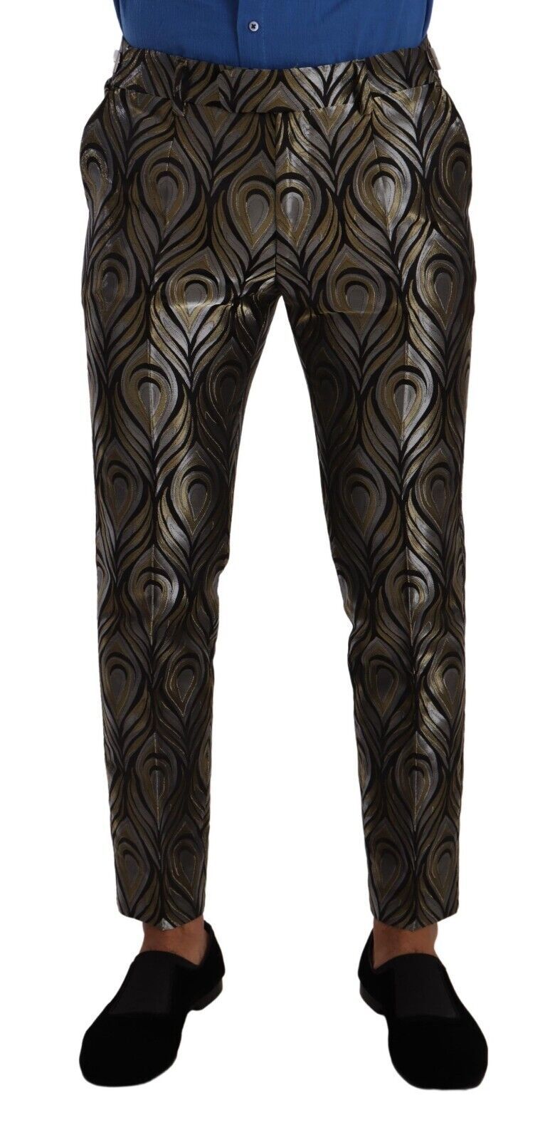 Dolce &amp; Gabbana Elegant Slim Fit Metallic Dress Pants