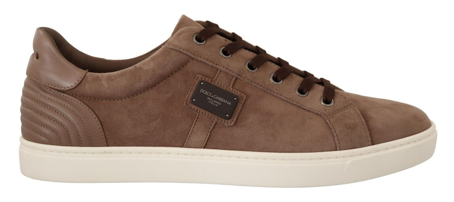 Dolce &amp; Gabbana Elegant Brown Leather Sneakers for Men