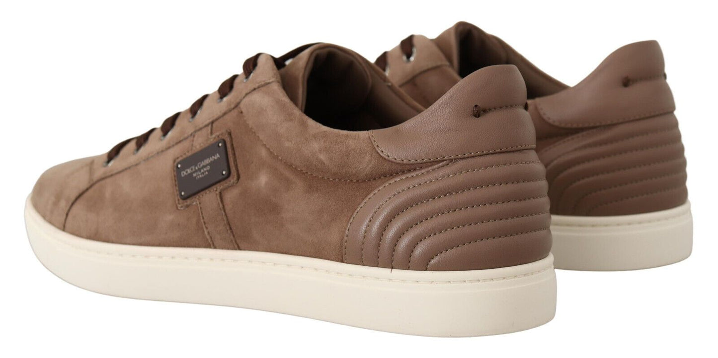 Dolce &amp; Gabbana Elegant Brown Leather Sneakers for Men