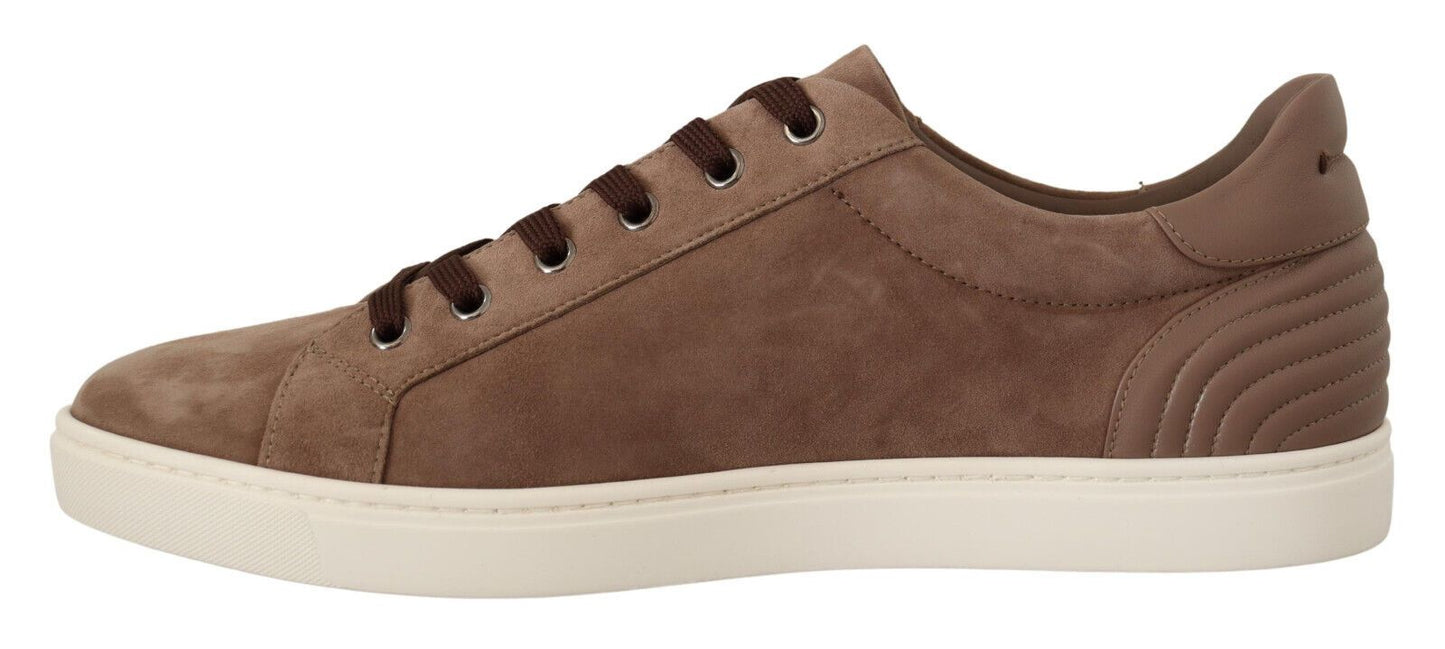 Dolce &amp; Gabbana Elegant Brown Leather Sneakers for Men