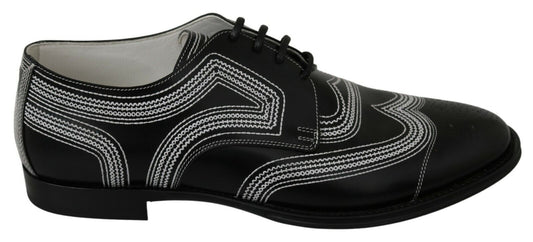 Dolce &amp; Gabbana Elegant Derby Shoes in Black and White