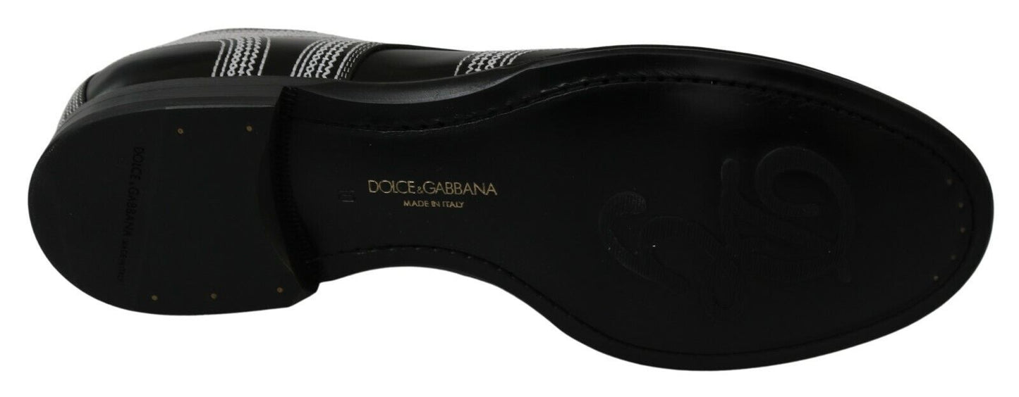 Dolce &amp; Gabbana Elegant Derby Shoes in Black and White