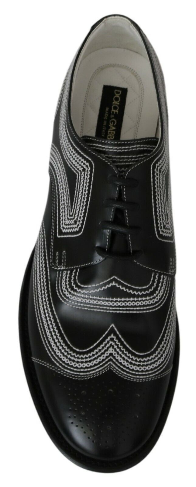 Dolce &amp; Gabbana Elegant Derby Shoes in Black and White