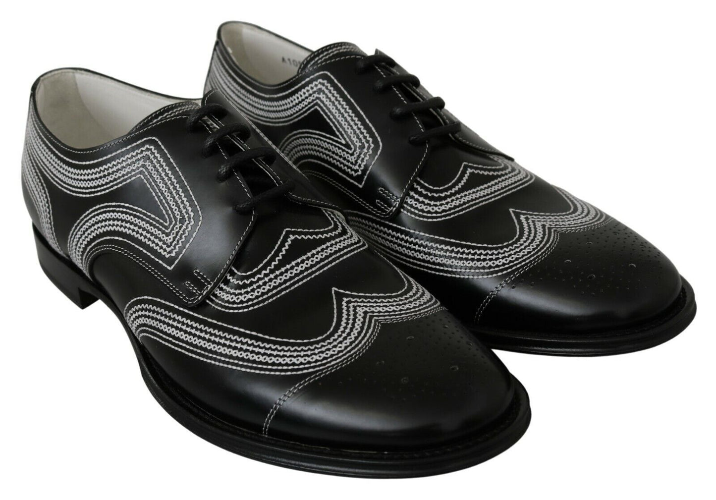 Dolce &amp; Gabbana Elegant Derby Shoes in Black and White