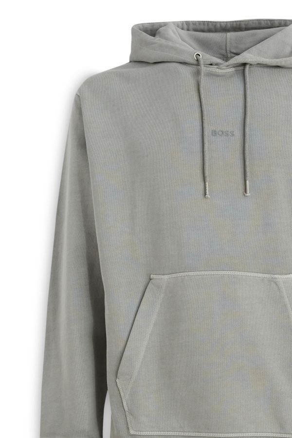 Hugo Boss Elegant hooded sweatshirt in grey cotton