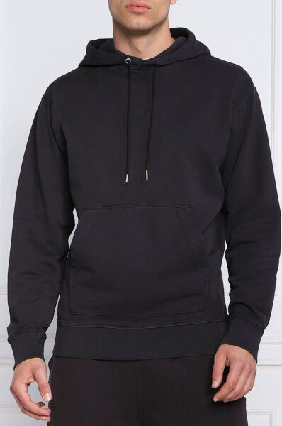 Hugo Boss Elegant hooded sweatshirt in dark blue cotton