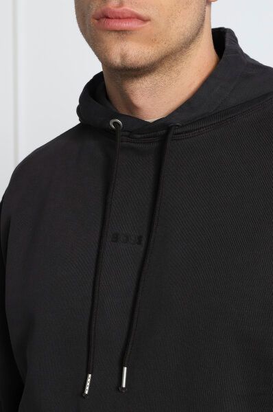 Hugo Boss Elegant hooded sweatshirt in dark blue cotton