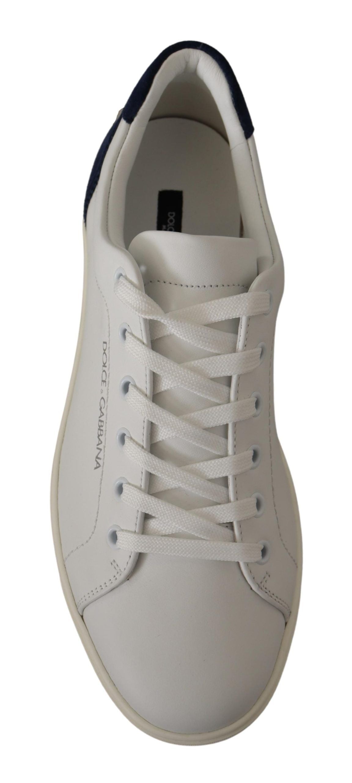 Dolce &amp; Gabbana Elegant low-top leather sneakers in white and blue