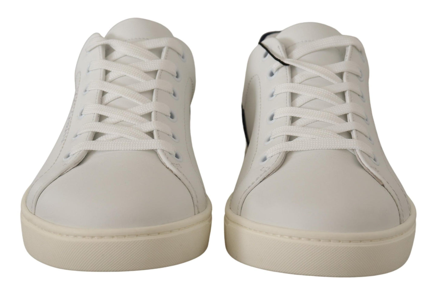 Dolce &amp; Gabbana Elegant low-top leather sneakers in white and blue