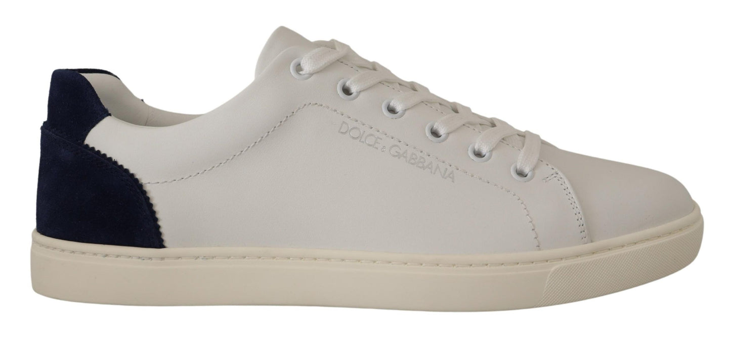 Dolce &amp; Gabbana Elegant low-top leather sneakers in white and blue