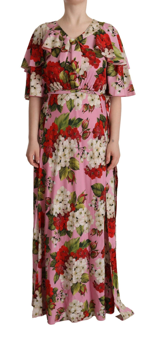 Dolce & Gabbana Bezauberndes Maxikleid aus Seide mit Blumenmuster