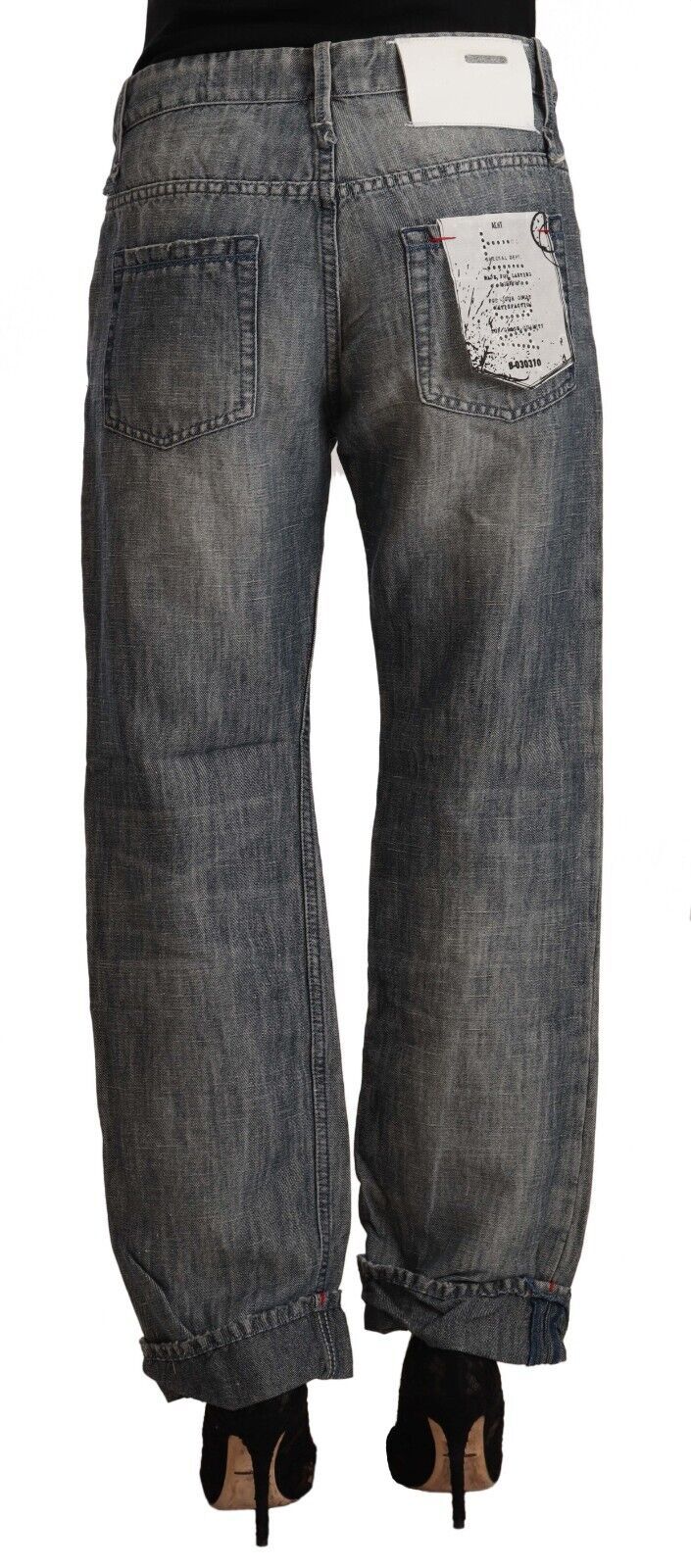 Eight chic grey straight fit jeans made of ramie cotton