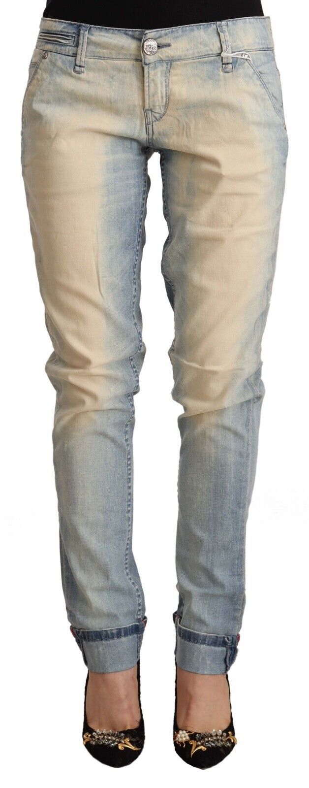 Eight chic light blue skinny jeans made of cotton