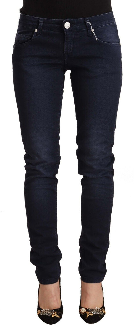 Acht Schicke Skinny Denim mit niedriger Taille in Blau