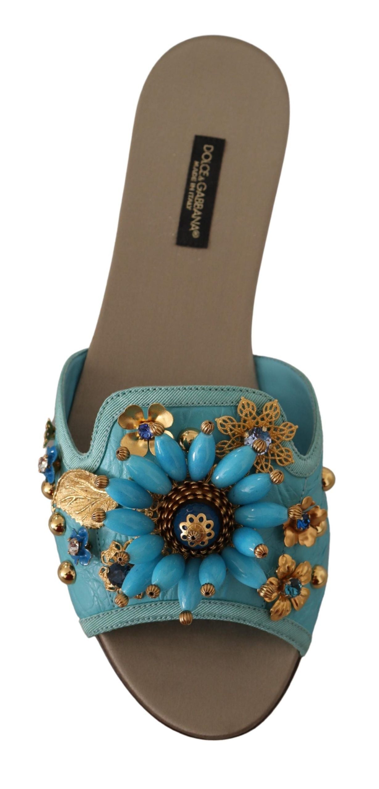 Dolce &amp; Gabbana Exquisite sandals in exotic leather with crystal embellishments