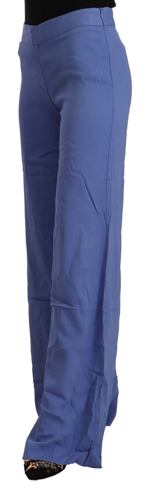 PAROSH Chic blue wide leg high waist pants