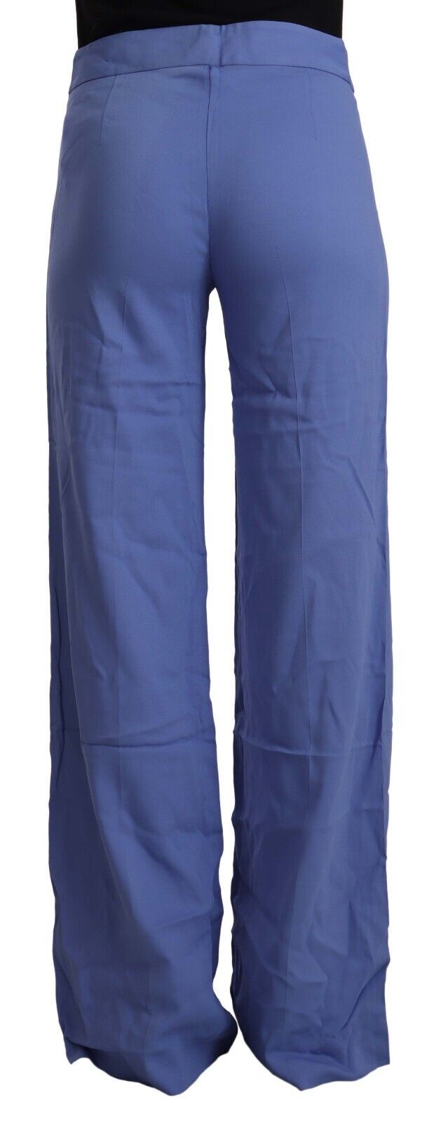 PAROSH Chic blue wide leg high waist pants