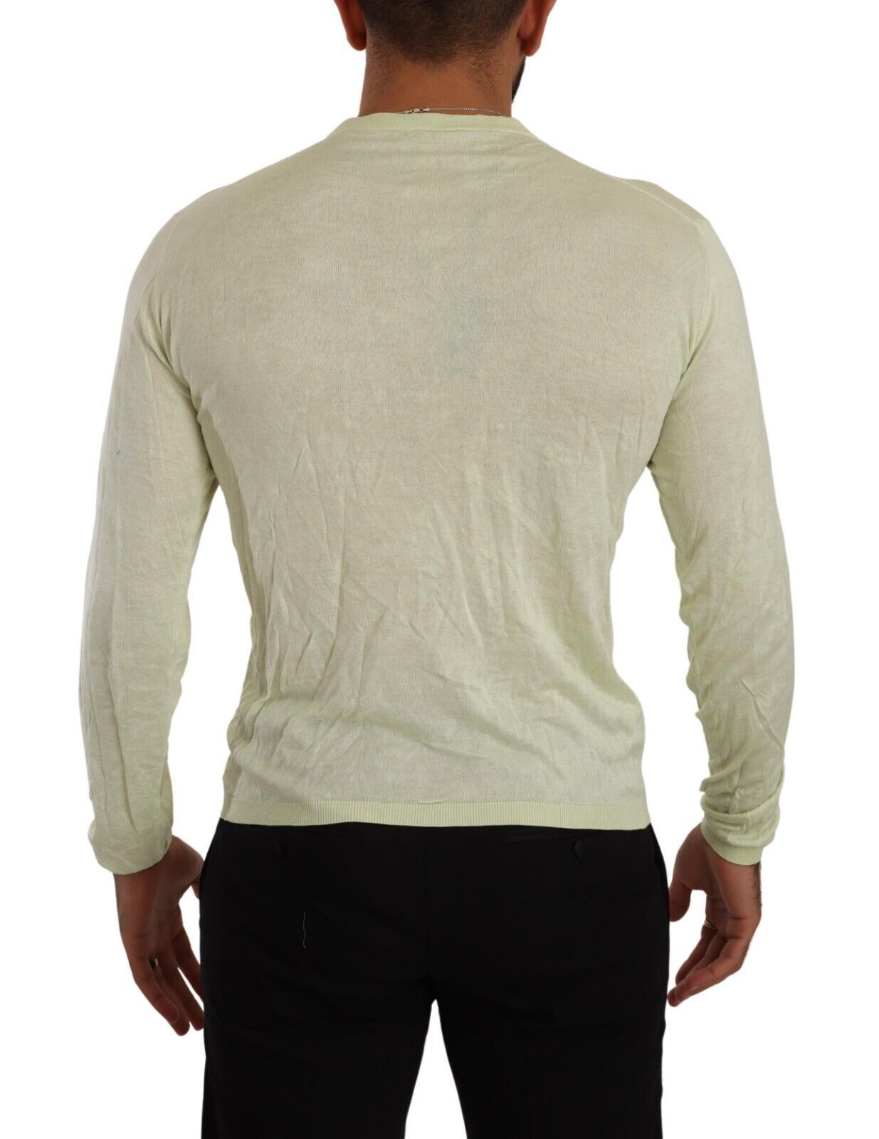 Domenico Tagliente Elegant V-neck sweater made of silk