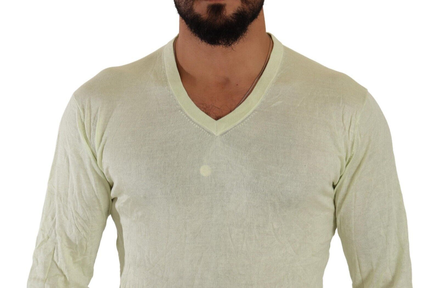 Domenico Tagliente Elegant V-neck sweater made of silk