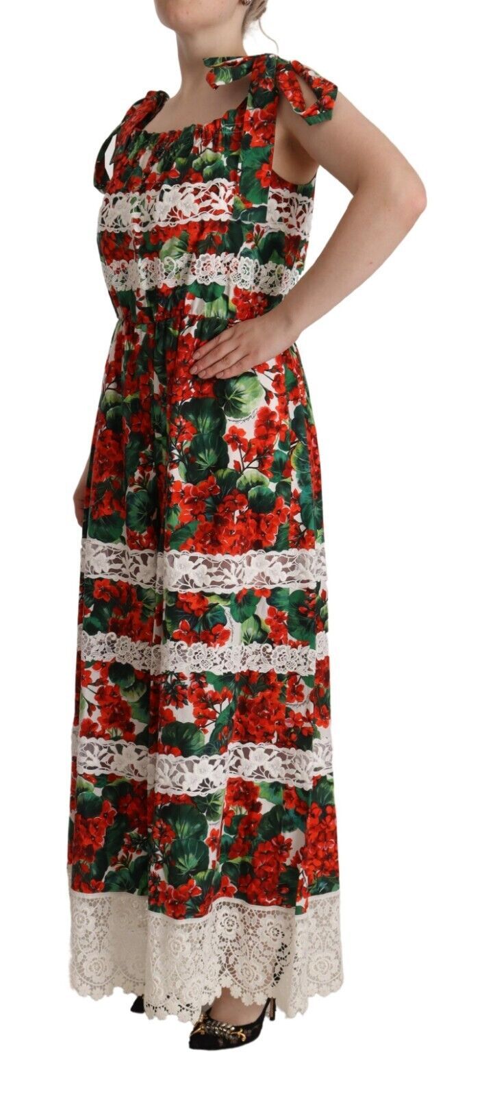 Dolce & Gabbana Multicolor Maxikleid mit Blumenmuster