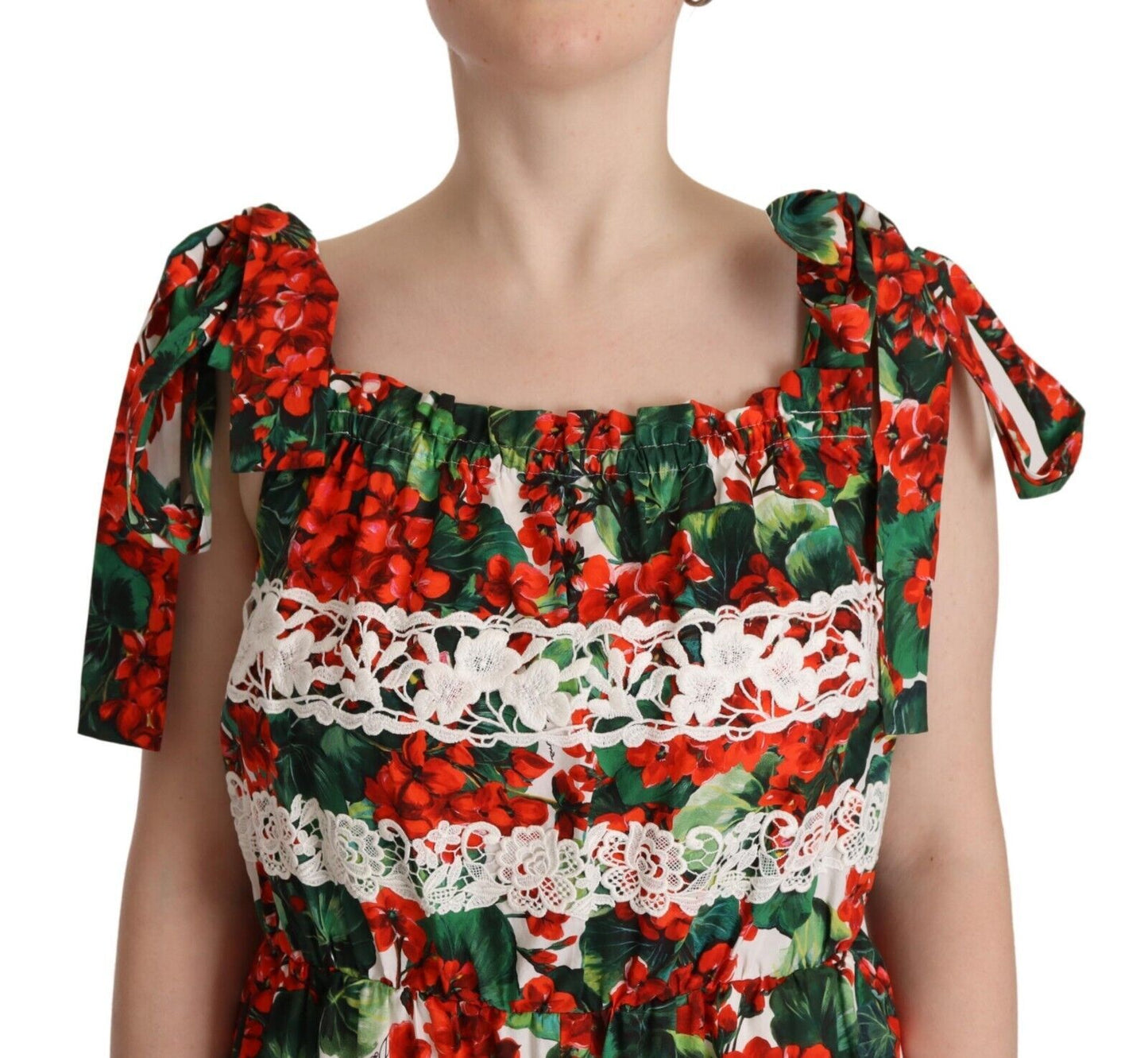 Dolce & Gabbana Multicolor Maxikleid mit Blumenmuster