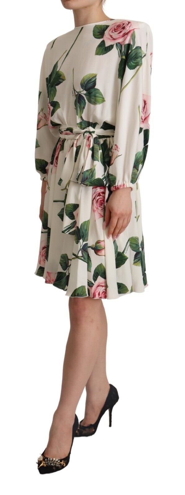 Dolce &amp; Gabbana Elegant floral silk A-line dress