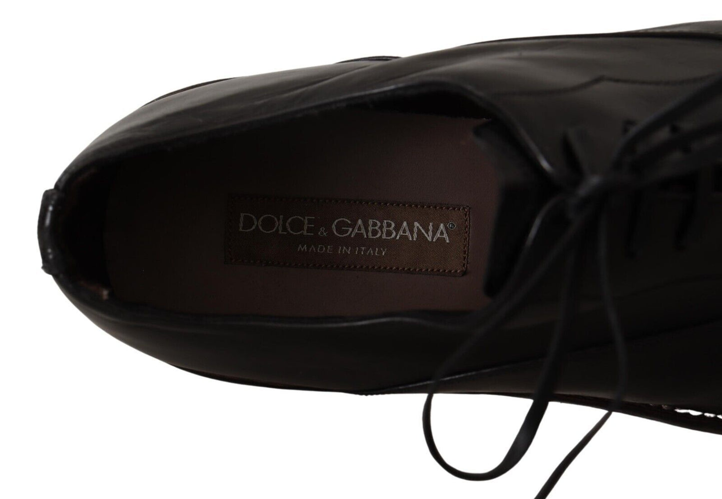 Dolce &amp; Gabbana Elegant Black Leather Derby Formal Shoes