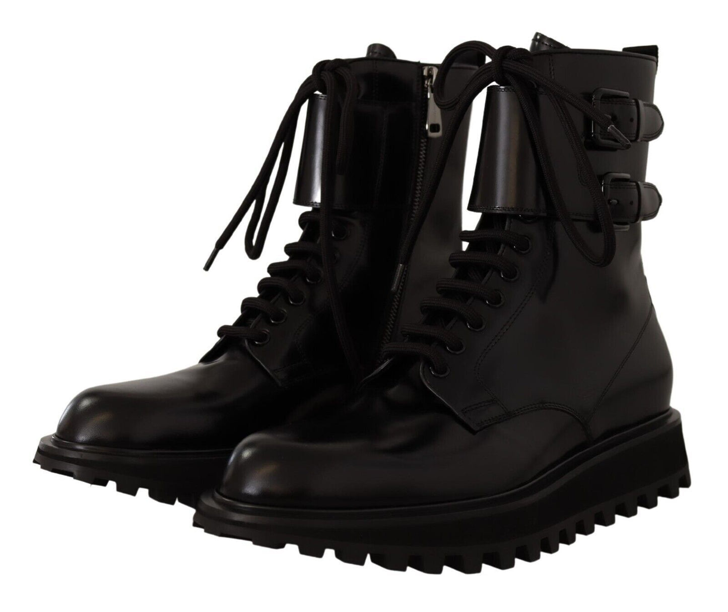 Dolce &amp; Gabbana Elegant black leather ankle boots