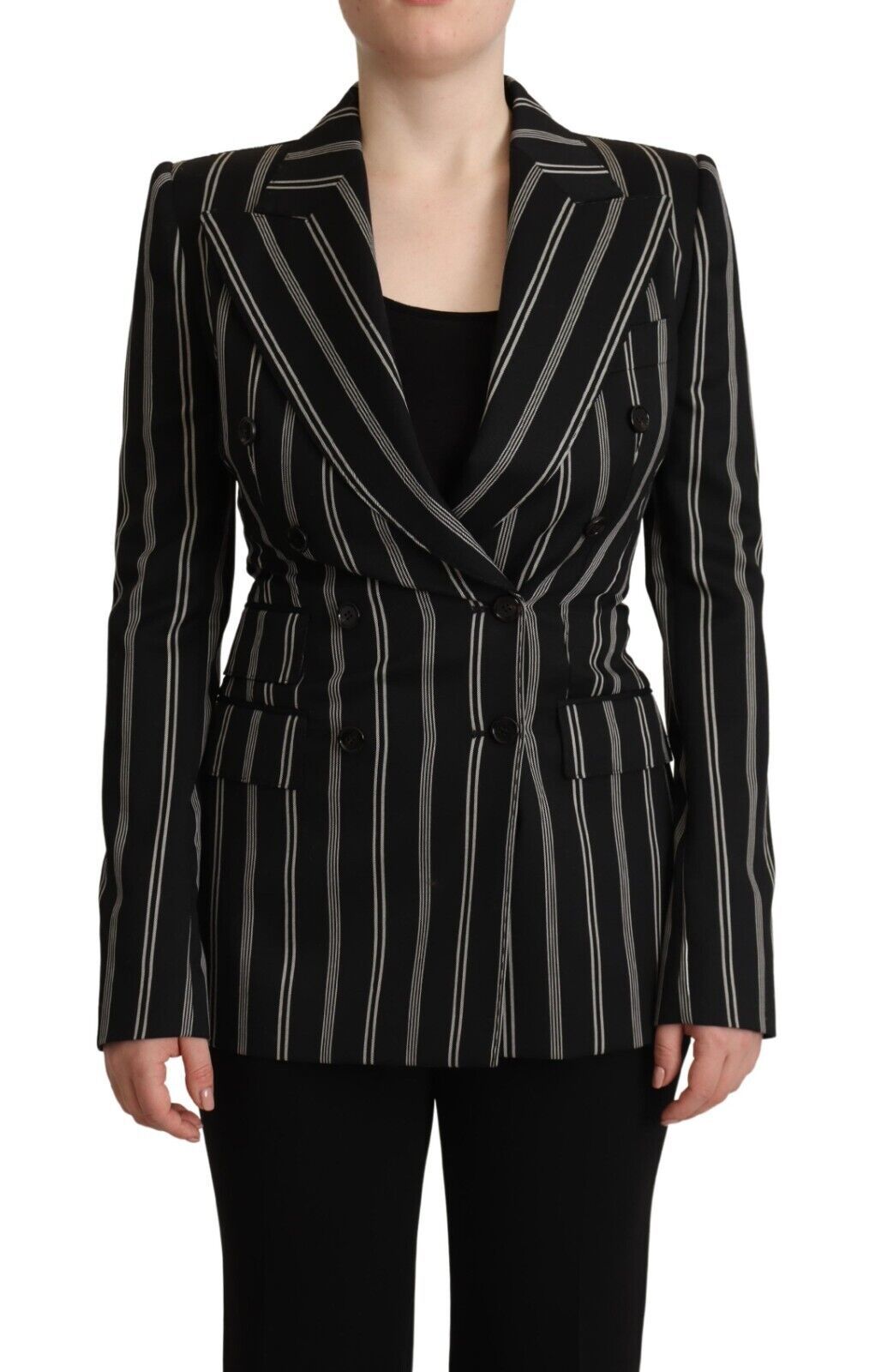 Dolce &amp; Gabbana Elegant striped stretch wool jacket