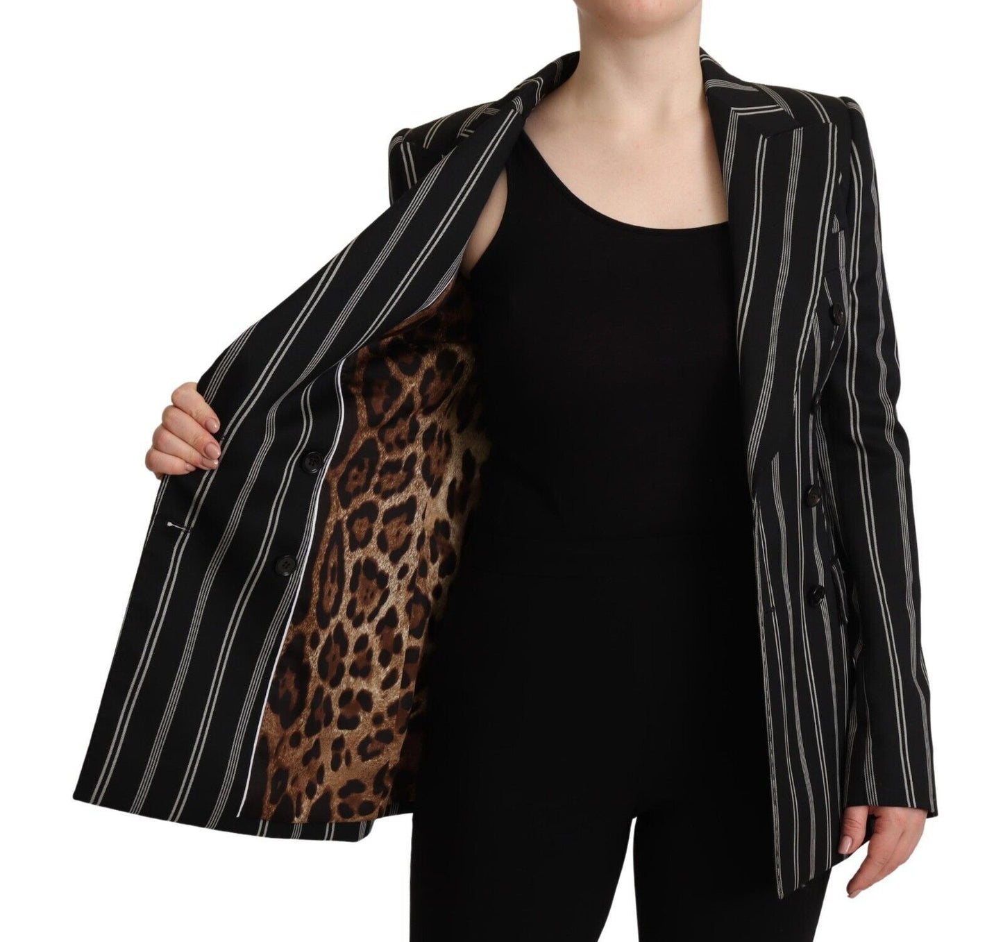 Dolce &amp; Gabbana Elegant striped stretch wool jacket