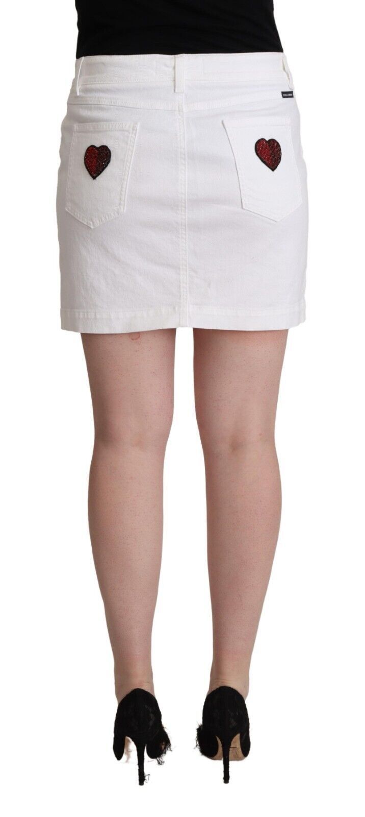 Dolce &amp; Gabbana Chic embellished white denim miniskirt