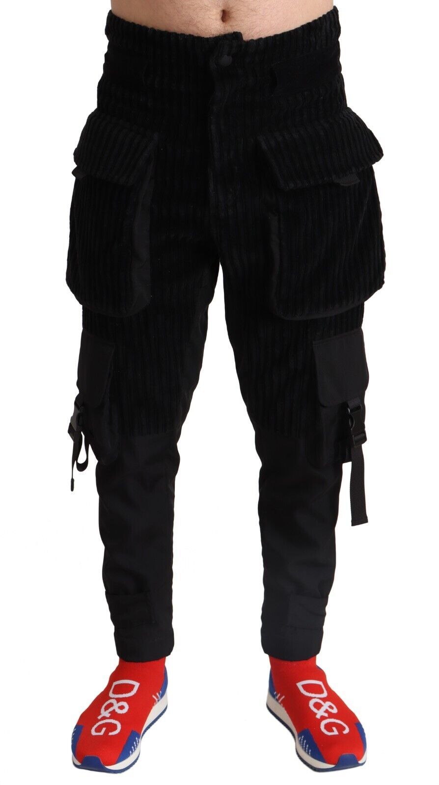 Dolce &amp; Gabbana Elegant Black Cargo Corduroy Pants