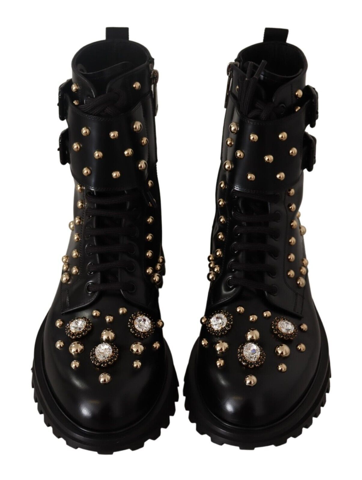 Dolce &amp; Gabbana Black Crystal-Embellished Formal Boots