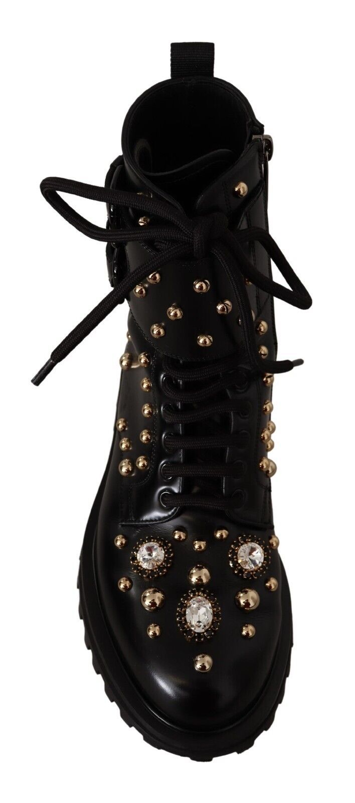 Dolce &amp; Gabbana Black Crystal-Embellished Formal Boots