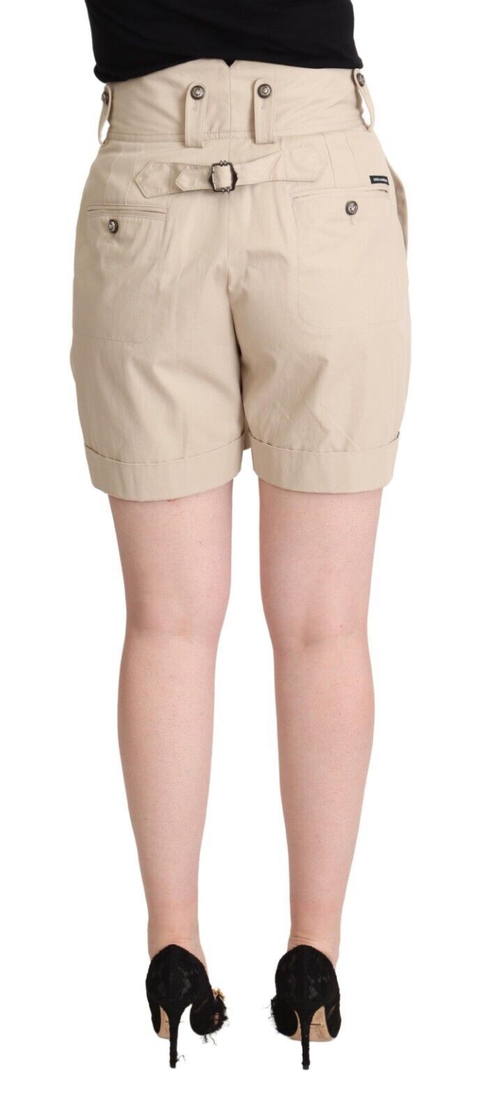 Dolce &amp; Gabbana Beige High Waist Cargo Shorts